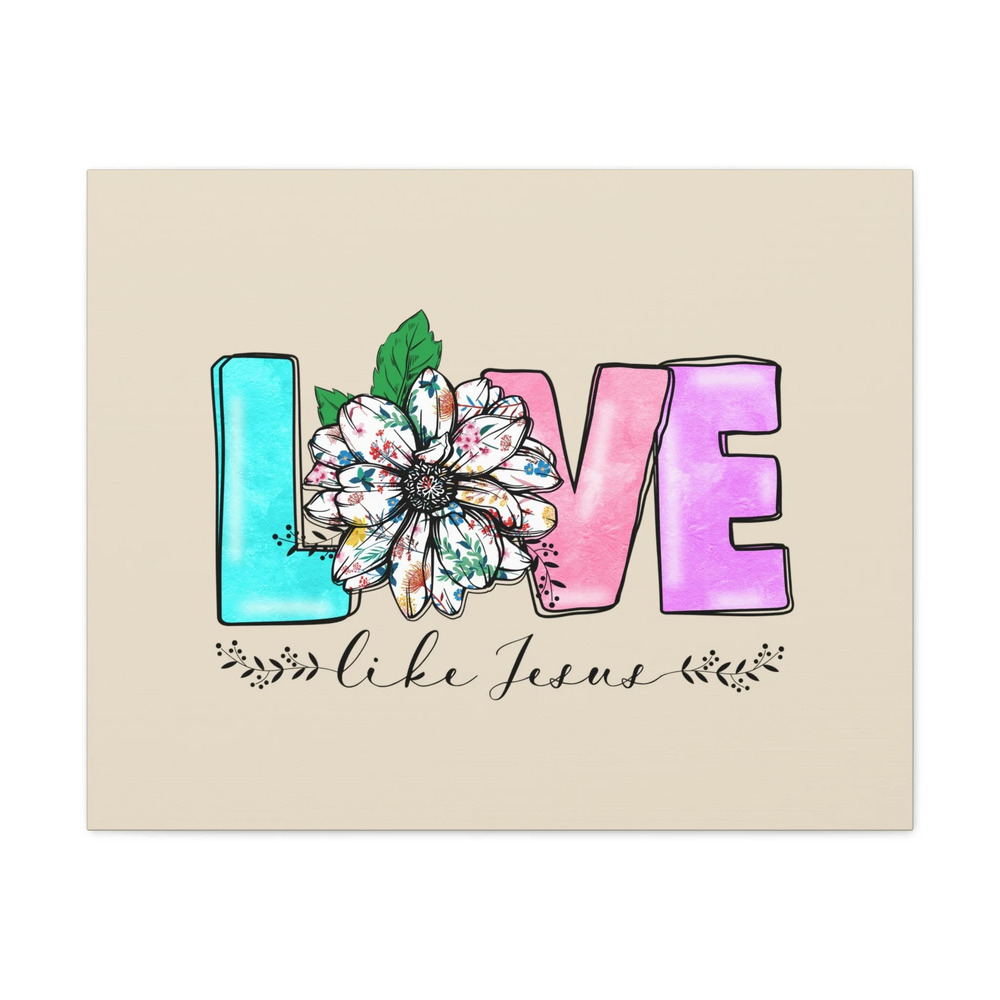 Scripture Walls John 15:12 Love Like Jesus Flower Bible Verse Canvas Christian